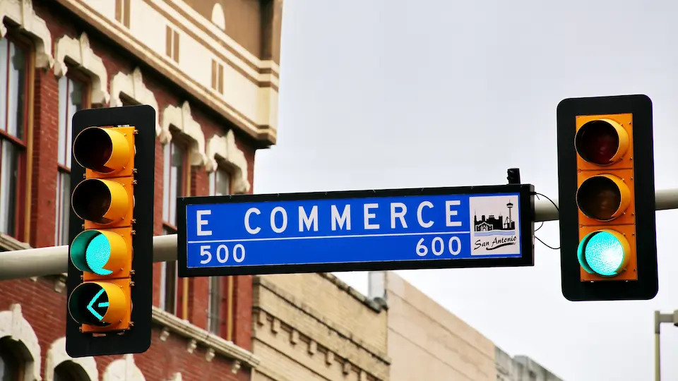 e commerce street sign