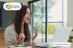 Business owner using dropshipping automation software to manage orders and inventory