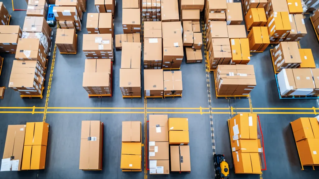 dropshipping warehouse with organized packages